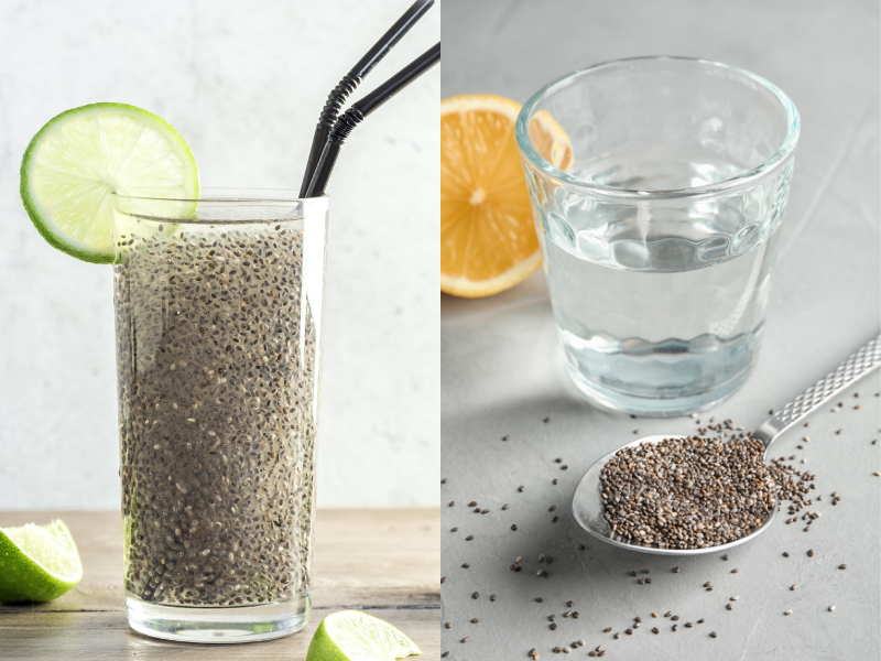 Natural Energy Drinks at Home (Lemon, Honey & Chia Seed Water)